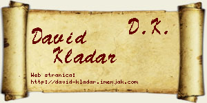 David Kladar vizit kartica